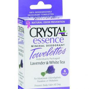 6 pc Lavender Crystal Essence Mineral Deodorant Towelettes