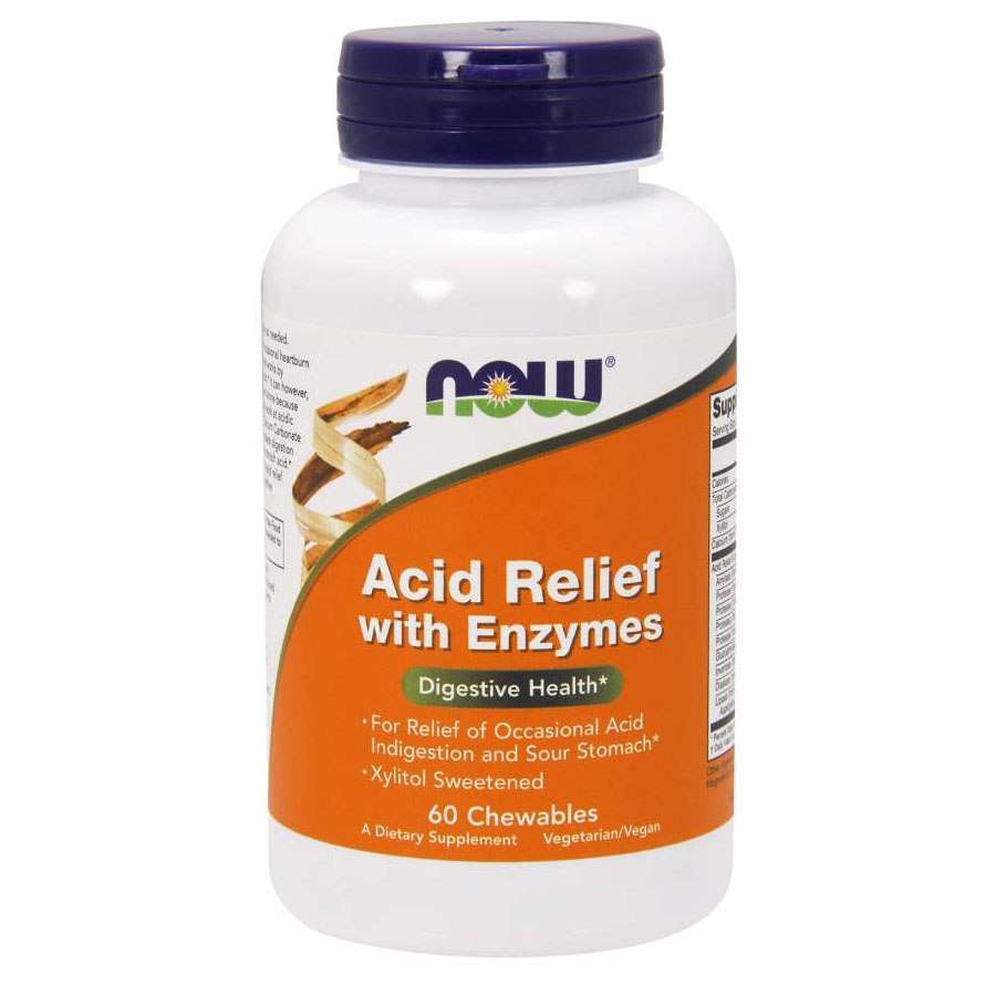 ACID RELIEF WITH ENZYMES – 60 CHEWABLES