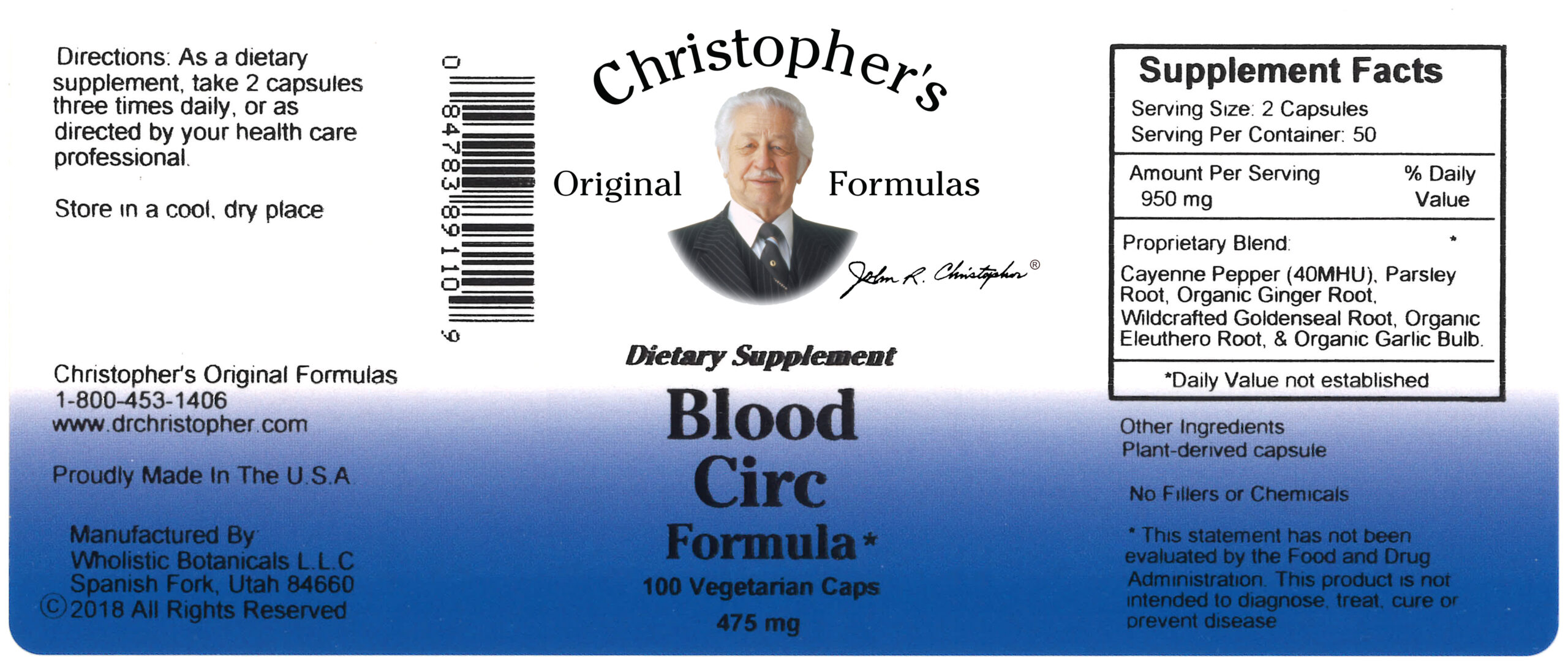 dr christophers blood circ capsules supplement facts