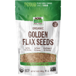 NOW Foods Golden Flax Seeds Organic Non-GMO 16 oz