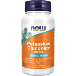 NOW Foods Potassium Gluconate 99 mg 100 Tablets