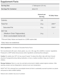 MCT Oil, Chocolate Mocha - 16 fl. oz. NOW Foods - Image 2