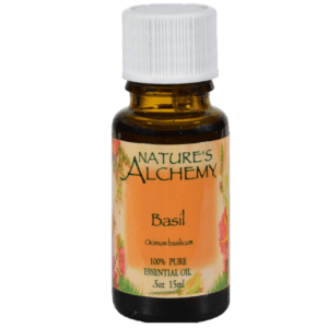 Nature’s Alchemy Basil Essential Oil 0.5 oz bottle – 100% pure Ocimum basilicum essential oil