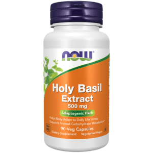 NOW Foods Holy Basil Extract 500 mg 90 vegetarian capsules Tulsi supplement