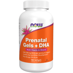 now foods prenatal gels plus dha 180 capsules