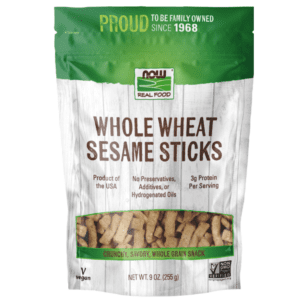 now foods whole wheat sesame sticks non GMO