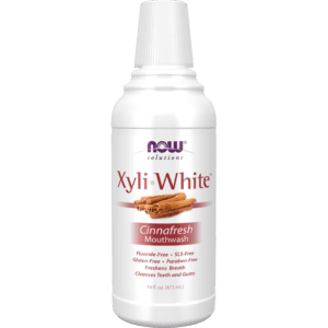 NOW Foods XyliWhite Cinnafresh Mouthwash 16 oz fluoride free xylitol mouthwash