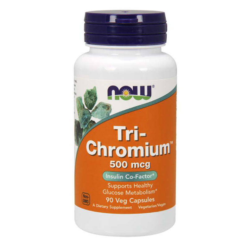 NOW Foods - Tri-Chromium™ 500 mcg with Cinnamon Veg Capsules, 90 Tabs