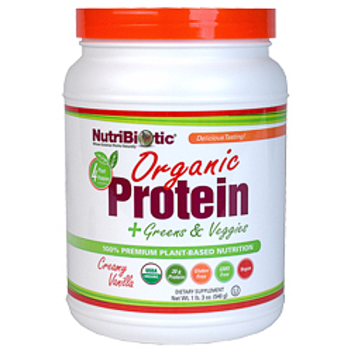 Nutribiotic Organic Protein + Greens & Veggies, Creamy Vanilla, 19 oz
