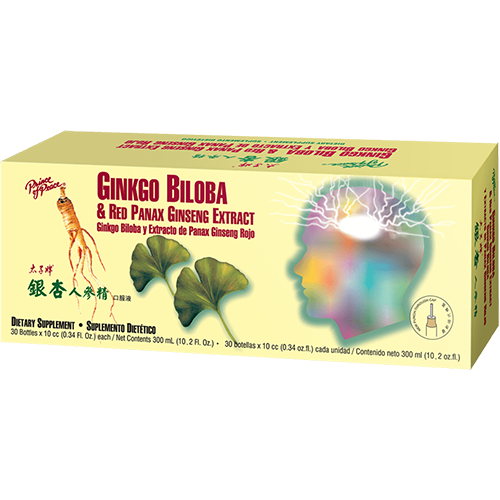 Ginkgo Biloba & Red Panax Ginseng Extract - 30 vials 10cc, Prince of Peace