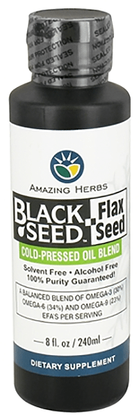 Black Seed with Flax Seed Oil Blend, 8 oz, Amazing Herbs