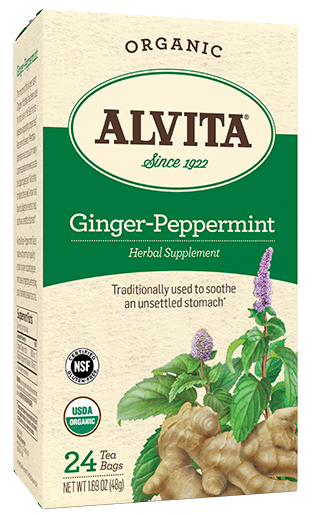 Ginger Peppermint Tea Bags, Caffeine Free, 24 Tea Bags, Alvita Teas