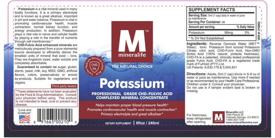 mineralife potassium supplement facts