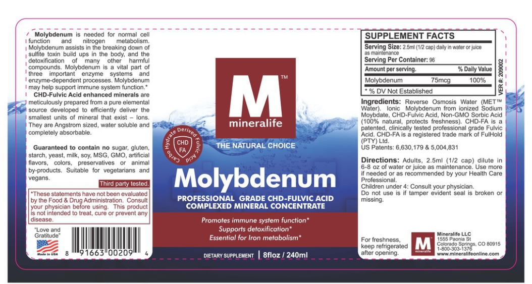 molybdenum supplement facts