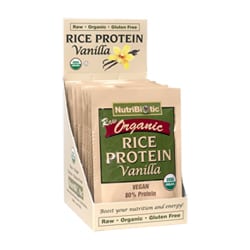 organic rice protein vanilla packets 12 per box