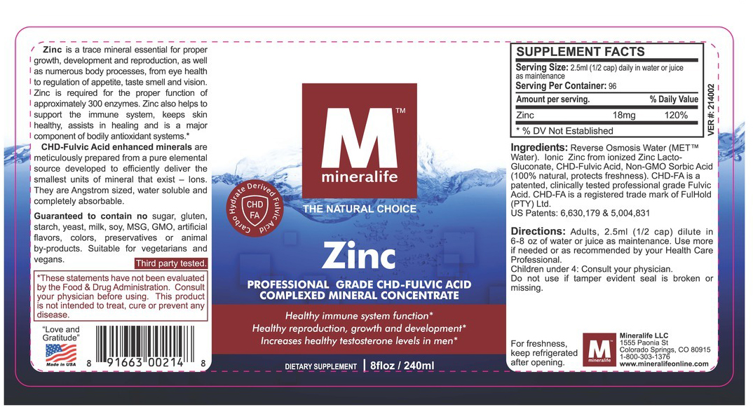 zinc supplement facts